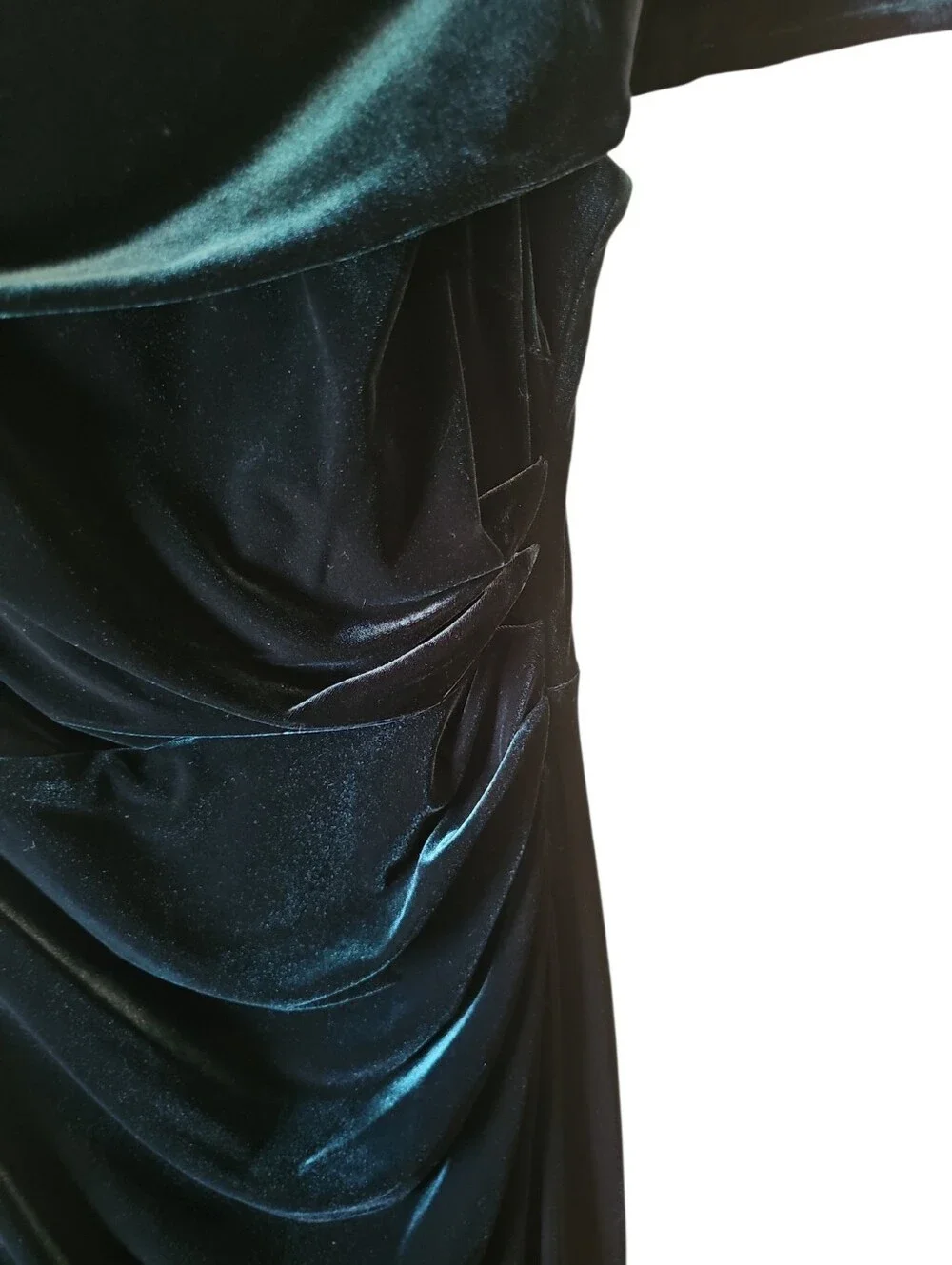Vince Camuto Off-Shoulder Velvet Evening Gown - Emerald Green Sz 10